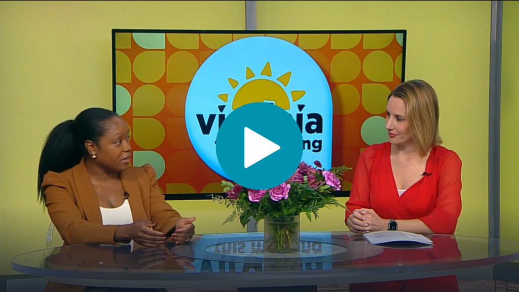 Interview photo with President of Accessia Health, Tiara Green, and WTVR CBS6 Virginia