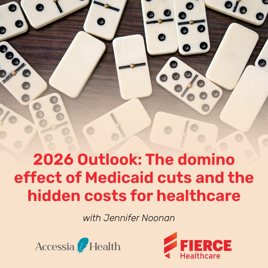 Article thumbnail with dominos for Jennifer Noonan's statement with Fierce Healthcare